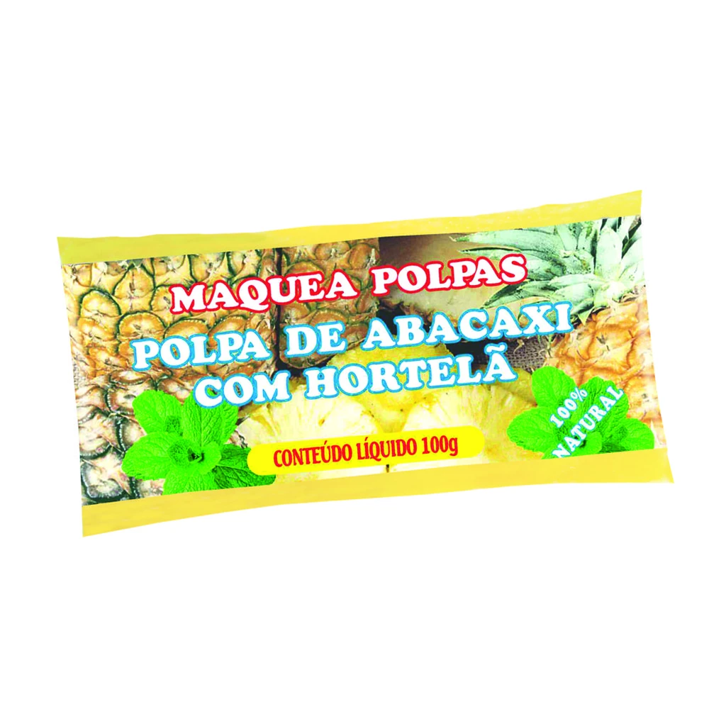 Polpa de abacaxi com hortelã 100 g – pacote com 10 sachês