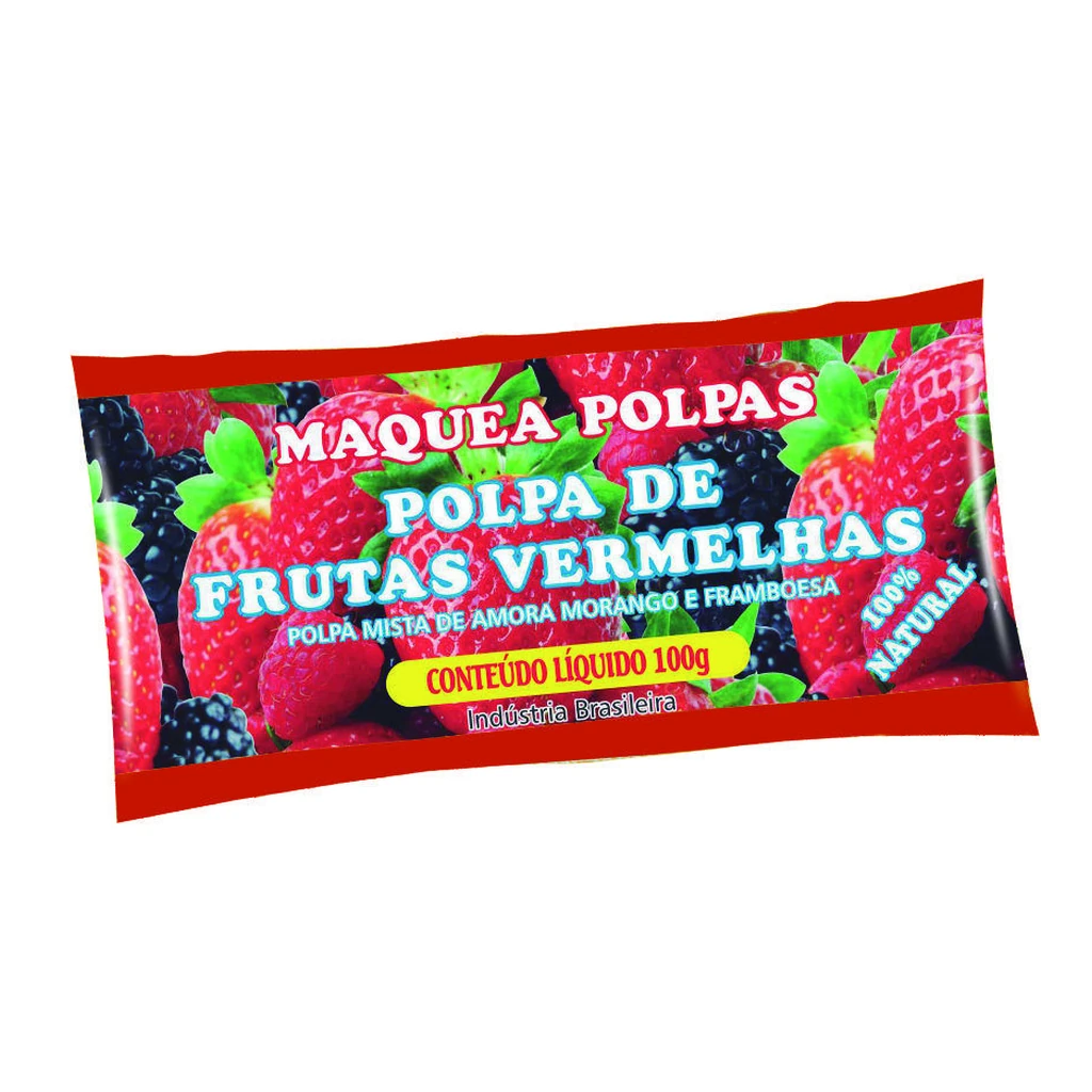 Polpa de frutas vermelhas 100 g – pacote com 10 sachês