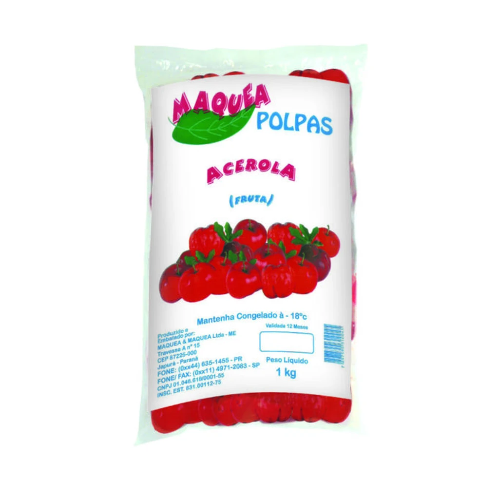 Acerola congelada 100 g – pacote com 10 sachês