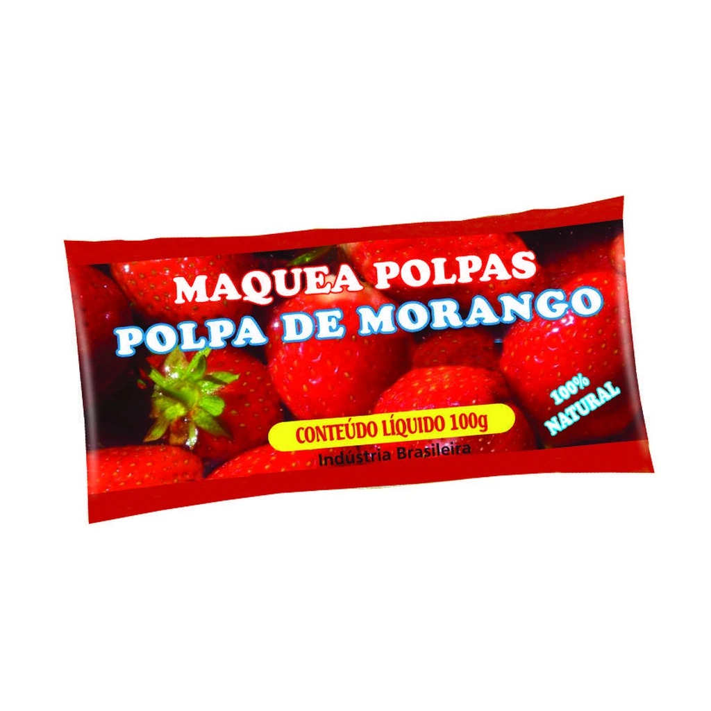 Polpa de morango 100 g – pacote com 10 sachês