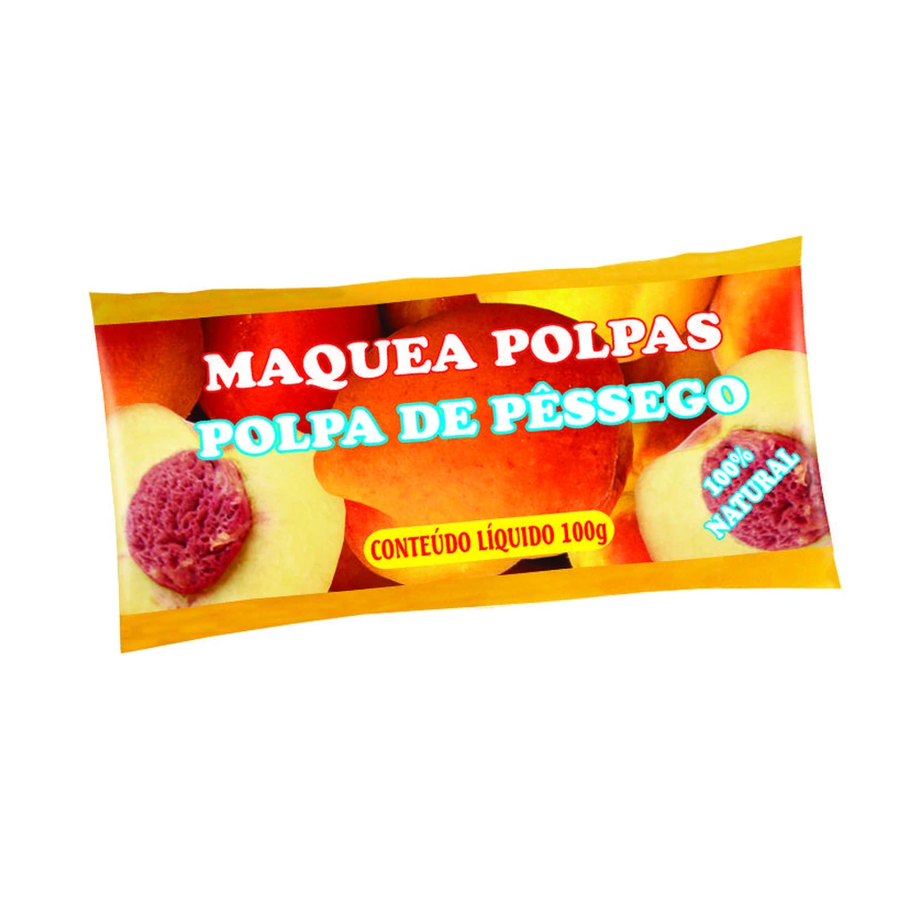 Polpa de pêssego 100 g – pacote com 10 sachês
