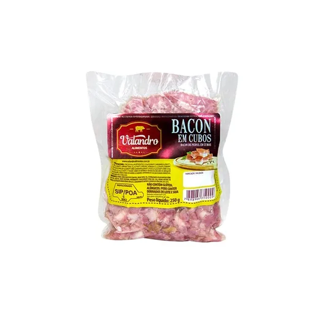Bacon de pernil em cubos 250 g – caixa com 25 pacotes