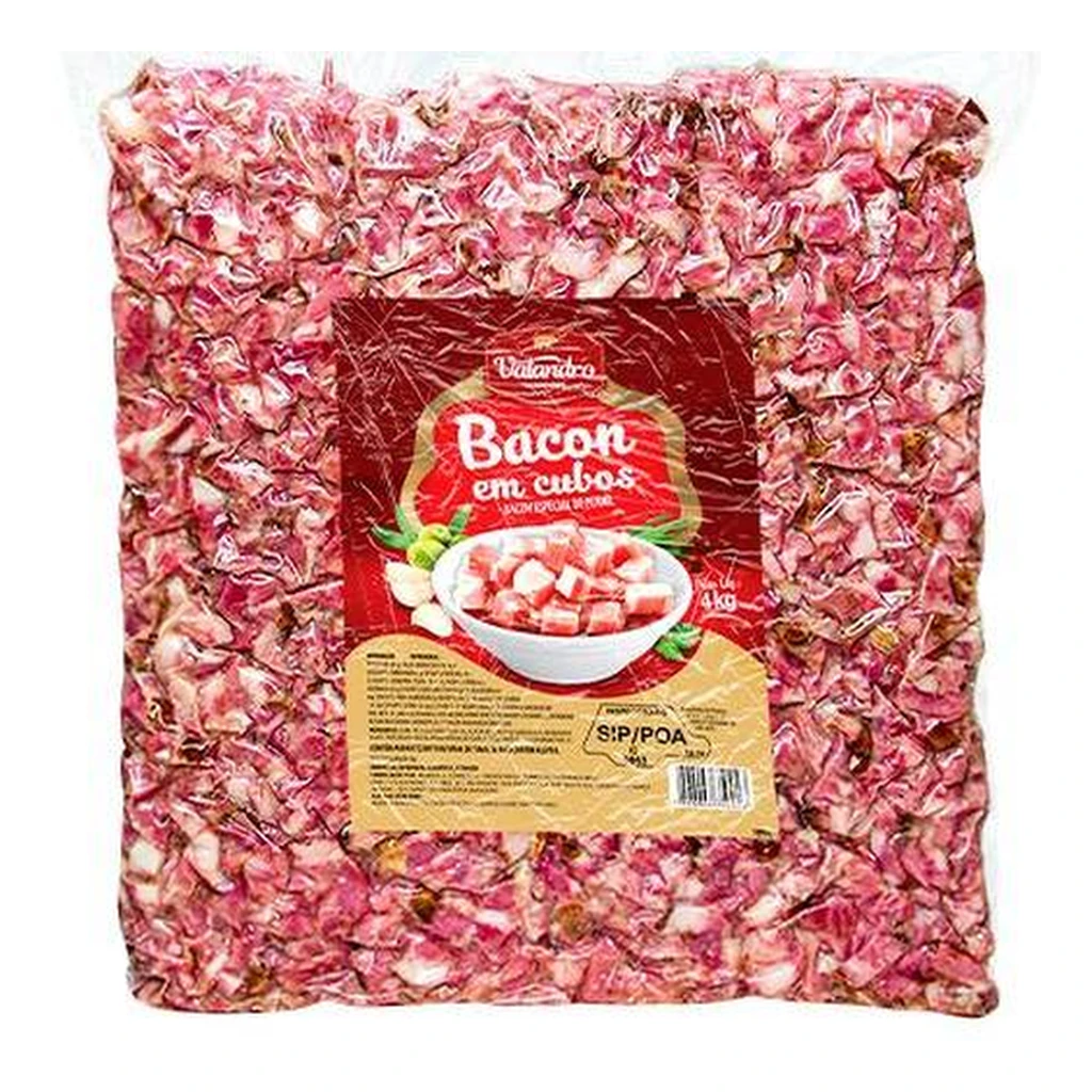 Bacon de pernil em cubos 4 kg – caixa com 5 pacotes
