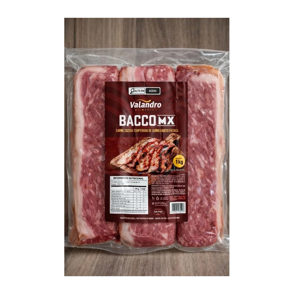 Baccomax fatiado 1 kg – caixa com 10 pacotes