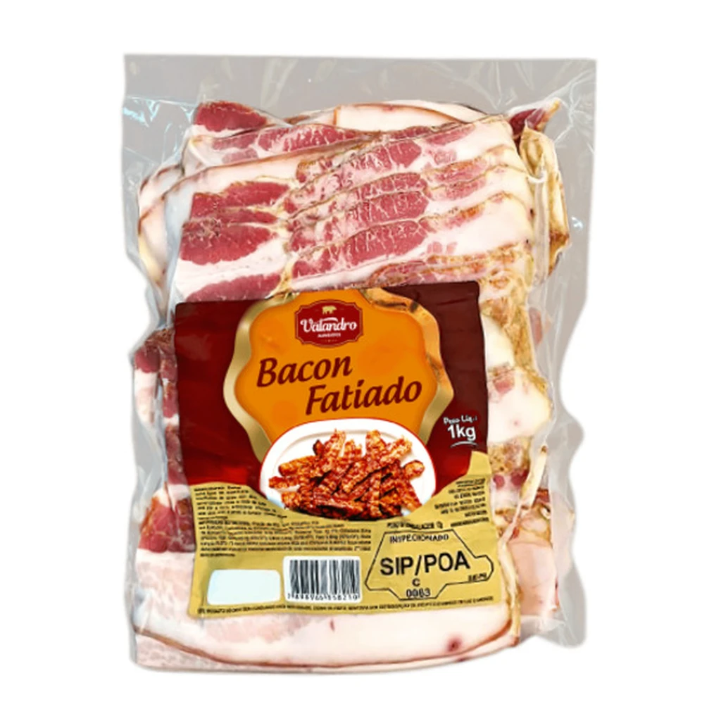 Bacon fatiado 1 kg – caixa com 8 pacotes